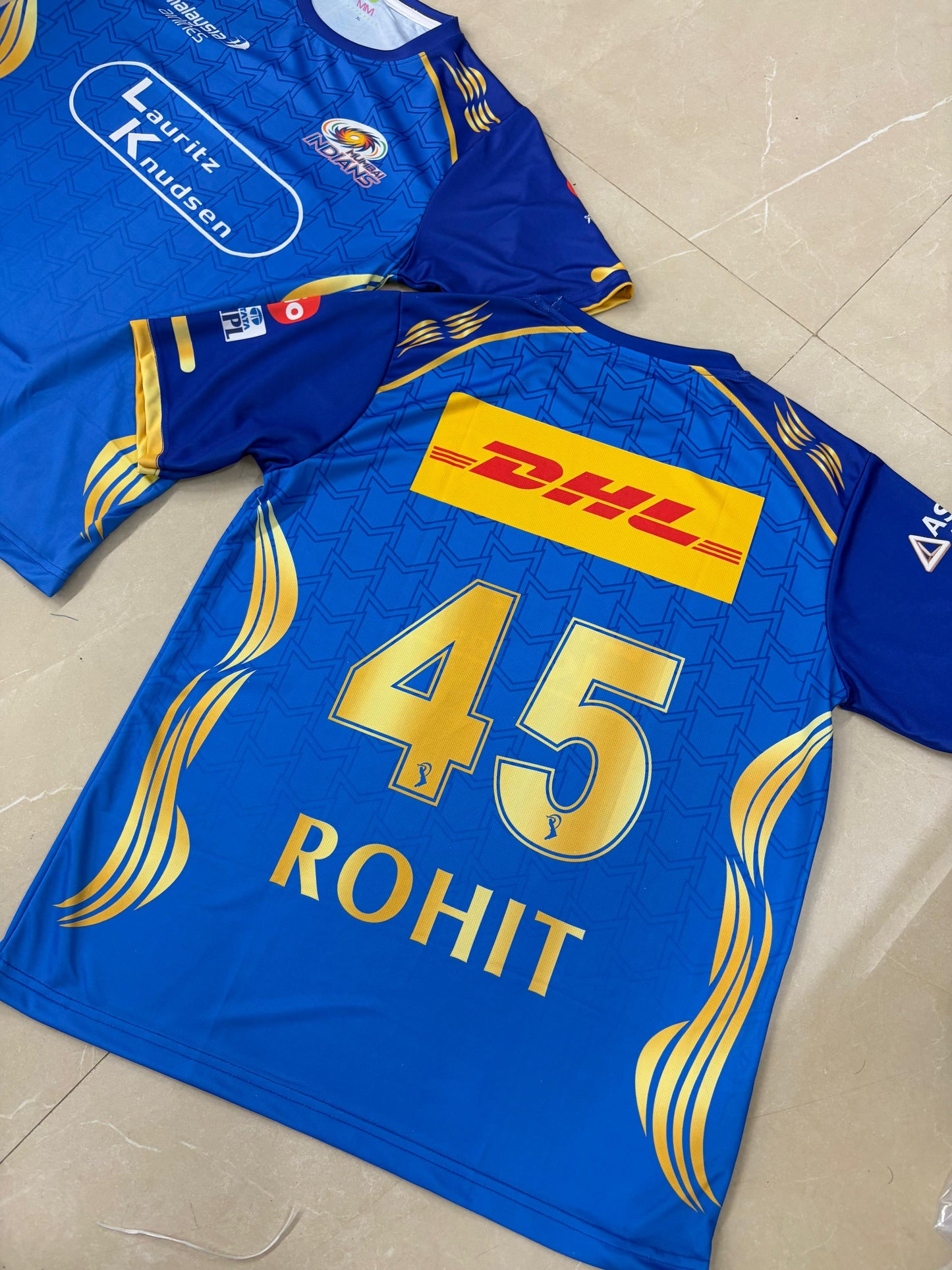 Rohit Round neck Half sleeve MI ipl jersey