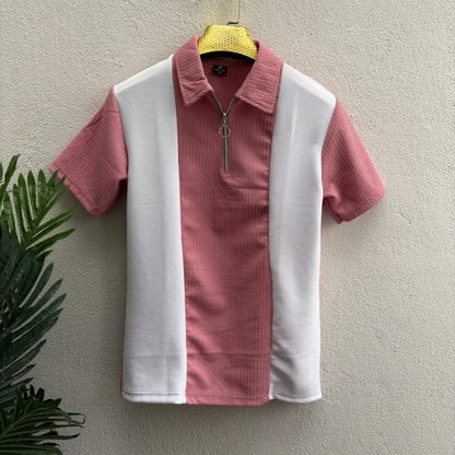 Half Sleeve Zipper T-Shirt