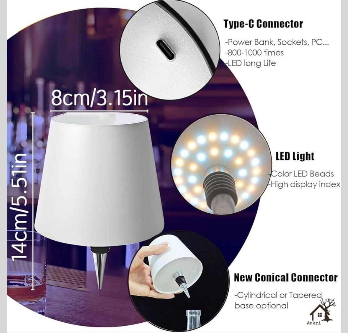 Wireless Bottle Lamp LED