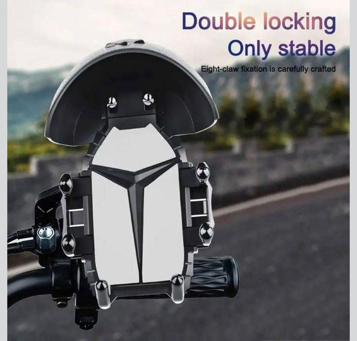 Universal Motorcycle & Bicycle Phone Mount with Integrated Sun Visor
