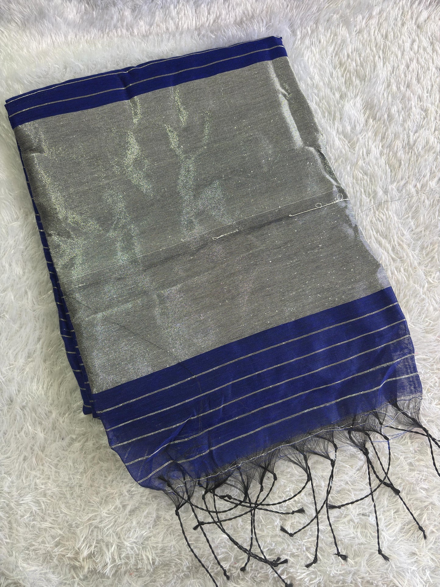 ✨Cotton Silk silver lines saree