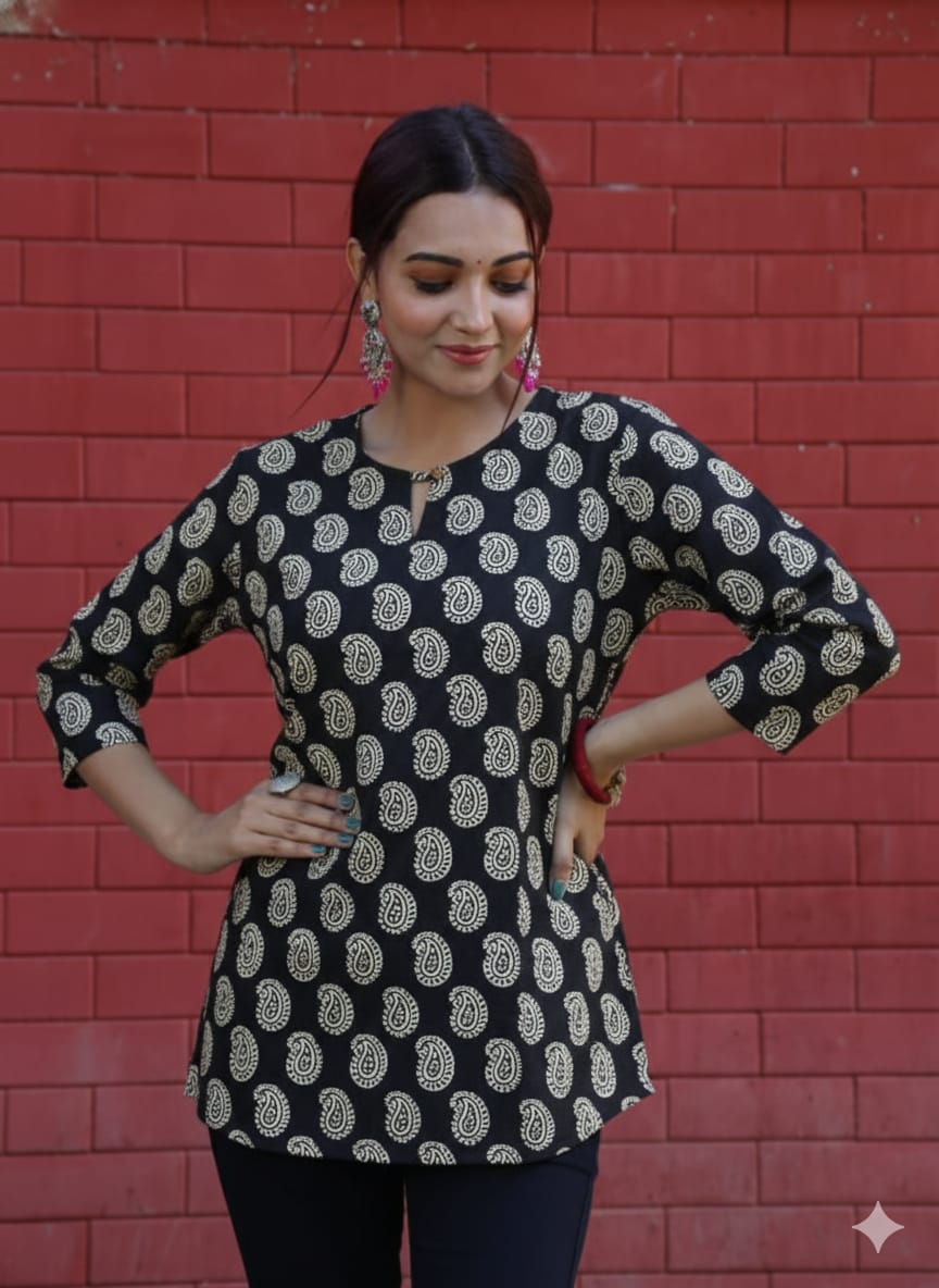 Hand Block Printed Pure Cotton Top