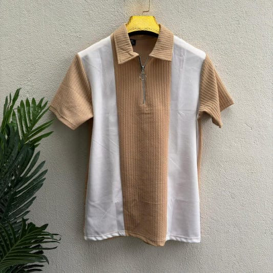 Half Sleeve Zipper T-Shirt