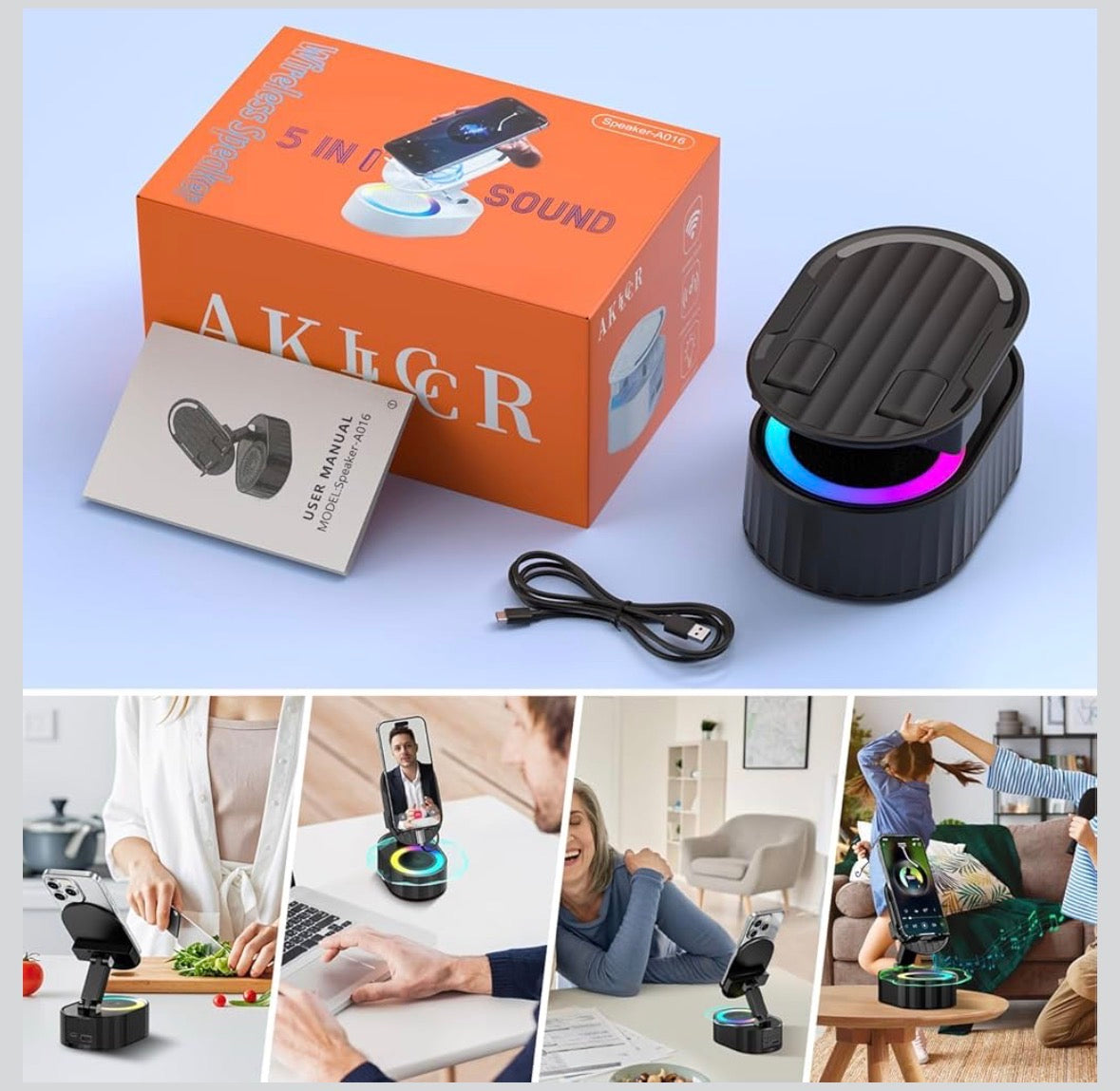 5 In 1 Wireless Induction Speaker