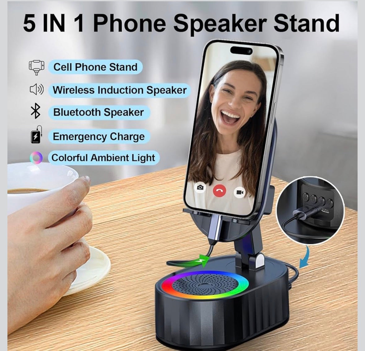 5 In 1 Wireless Induction Speaker