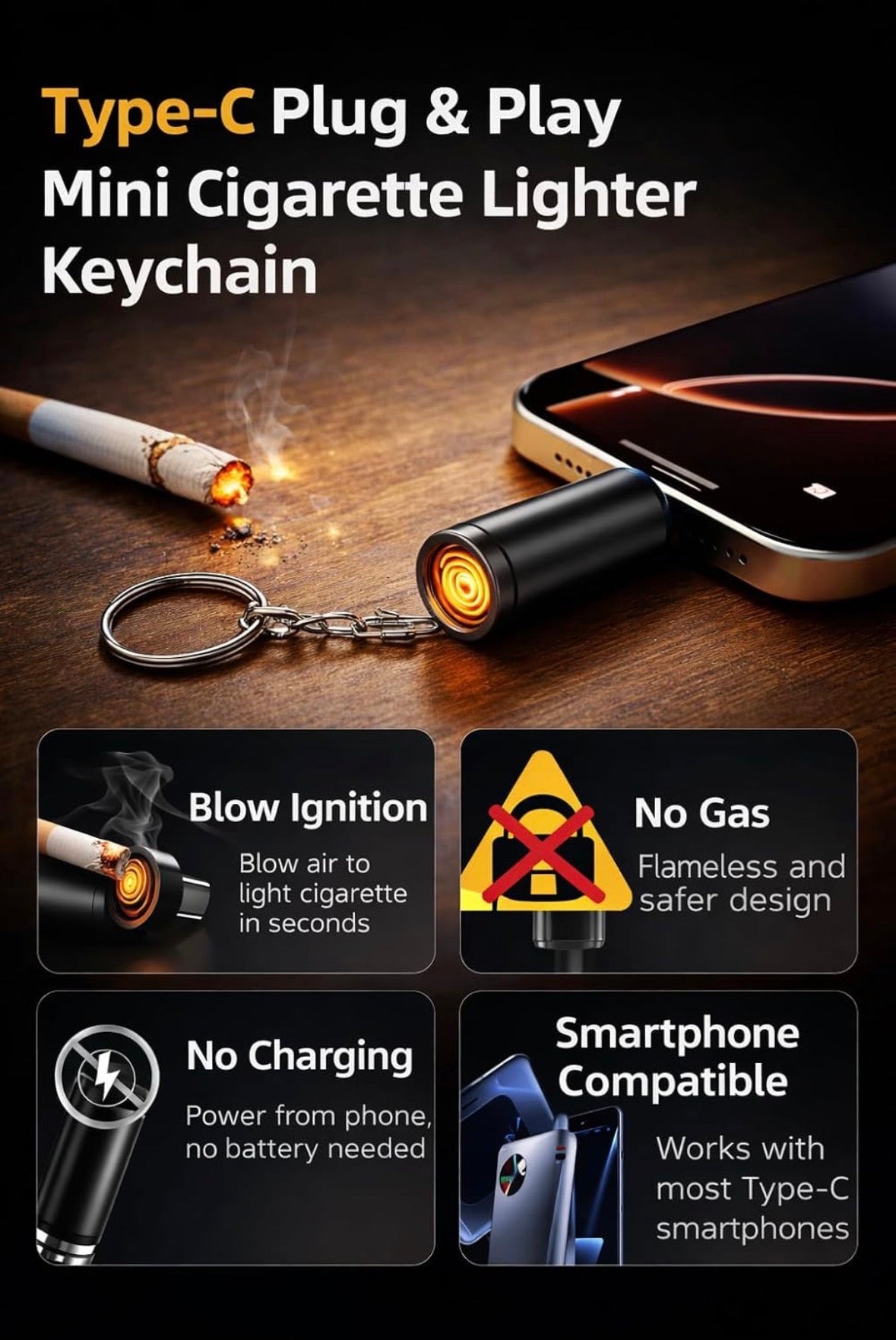 USB Type-C Electric Lighter