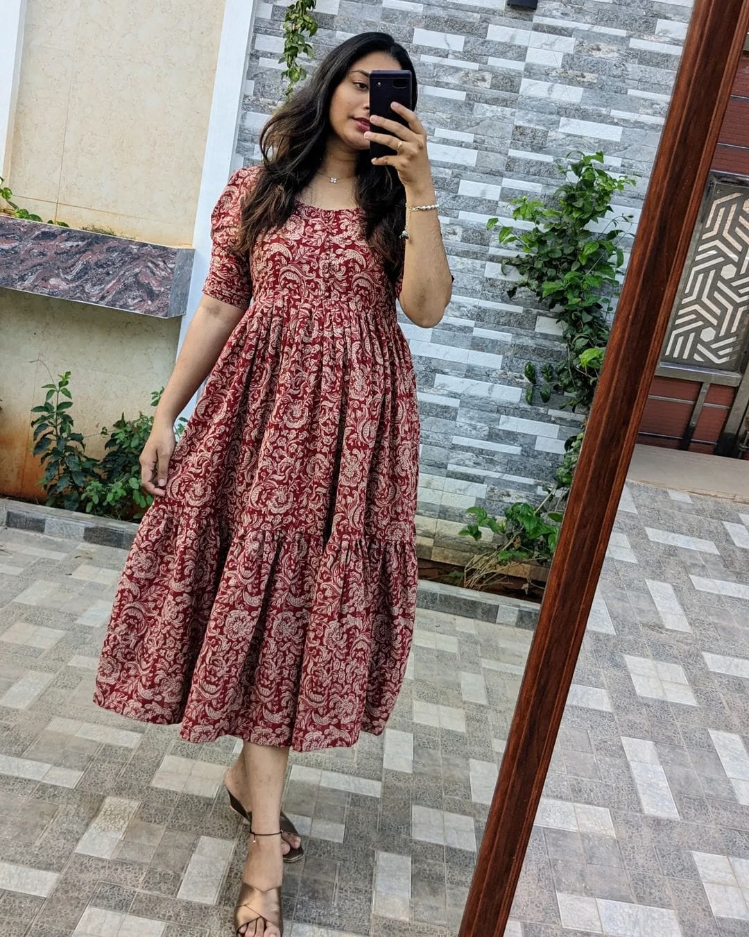 Cotton Midi Puff Sleeves