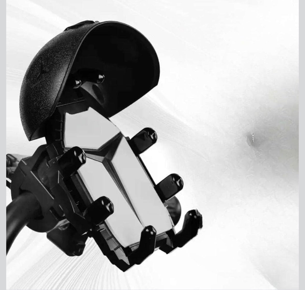 Universal Motorcycle & Bicycle Phone Mount with Integrated Sun Visor