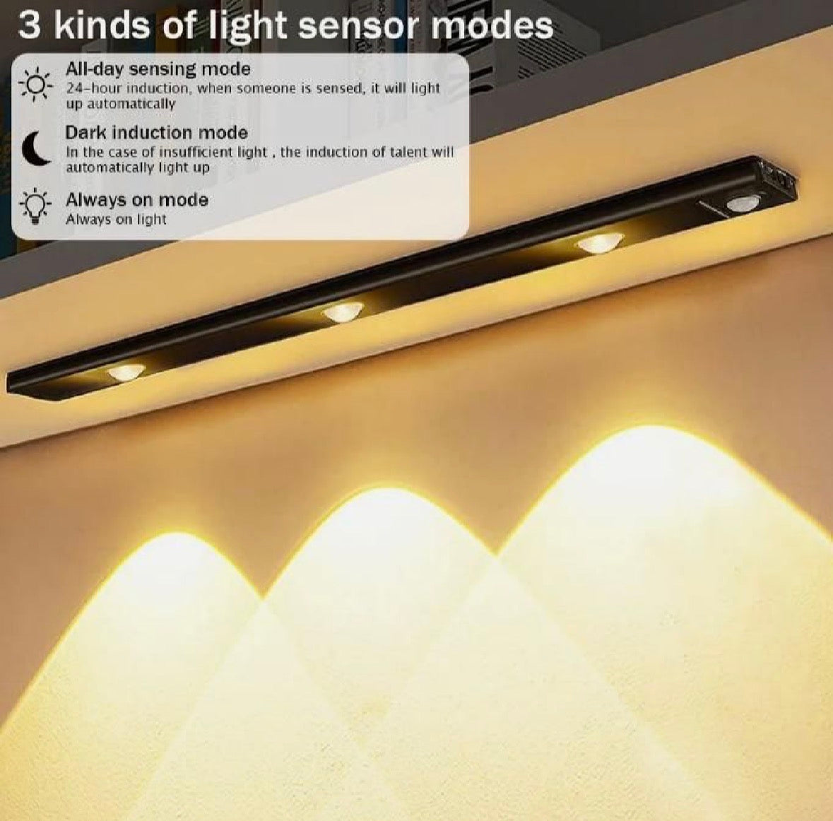 LED PIR Motion Sensor Cabinet  With USB Rechargeble