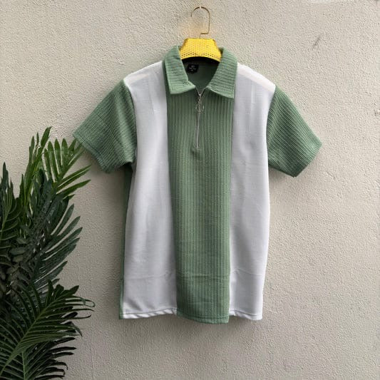 Half Sleeve Zipper T-Shirt