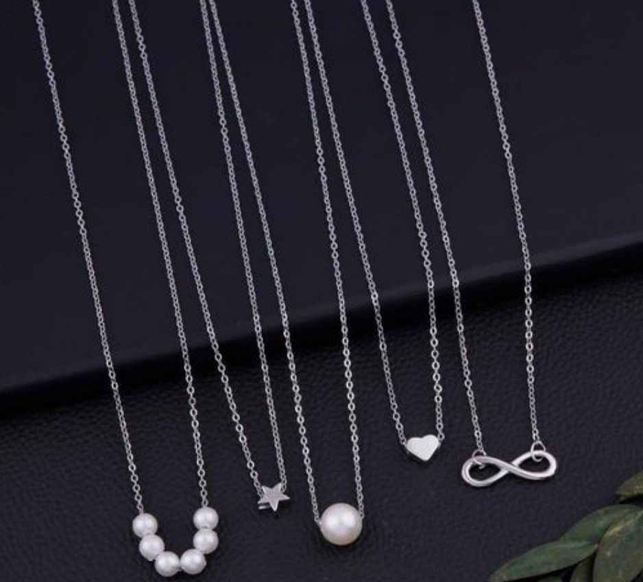 shimmering beautifull pack of 5 necklace for girls