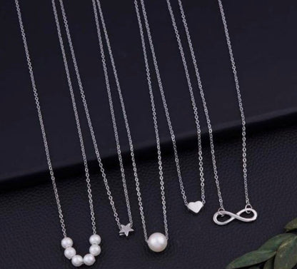 shimmering beautifull pack of 5 necklace for girls