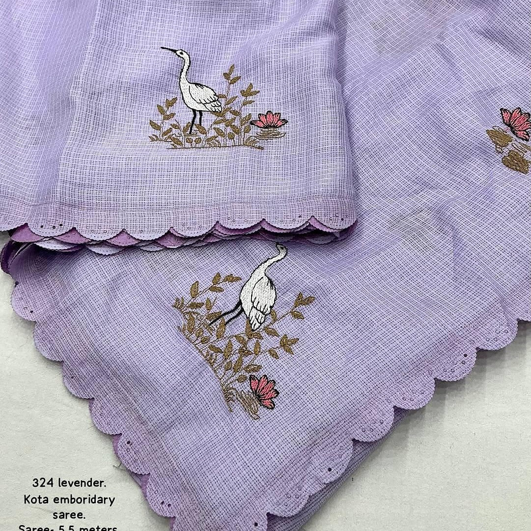 New fancy kota embroidery saree