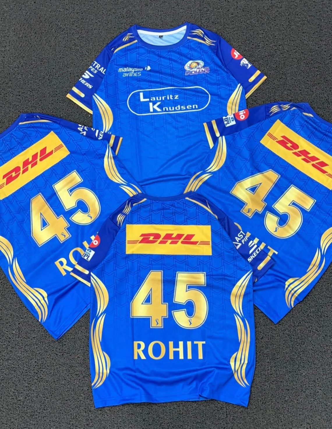 Rohit Round neck Half sleeve MI ipl jersey