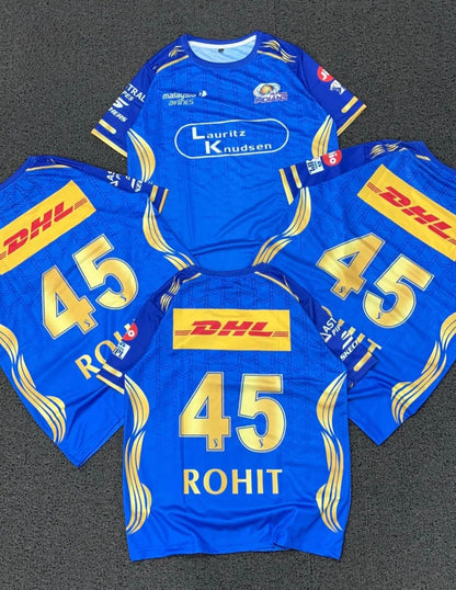 Rohit Round neck Half sleeve MI ipl jersey