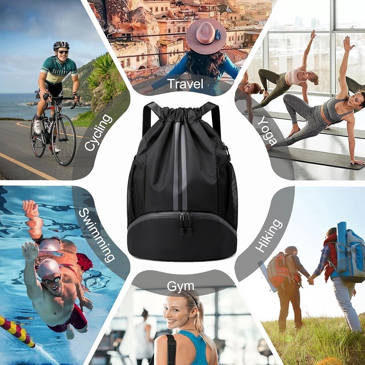 🖤 Premium Drawstring Sports Backpack