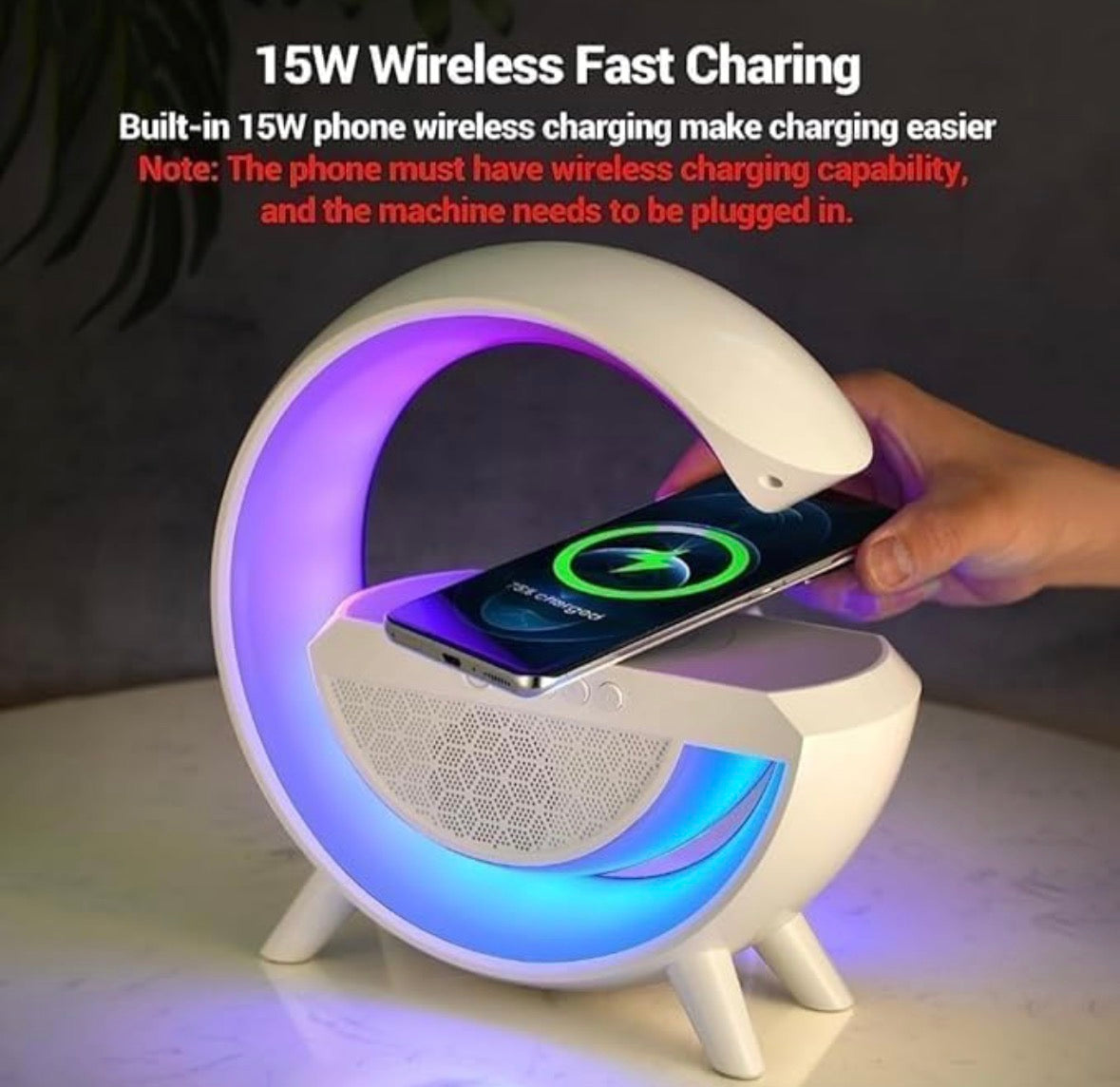 Wireless Charging Bluetooth Speaker Lamp