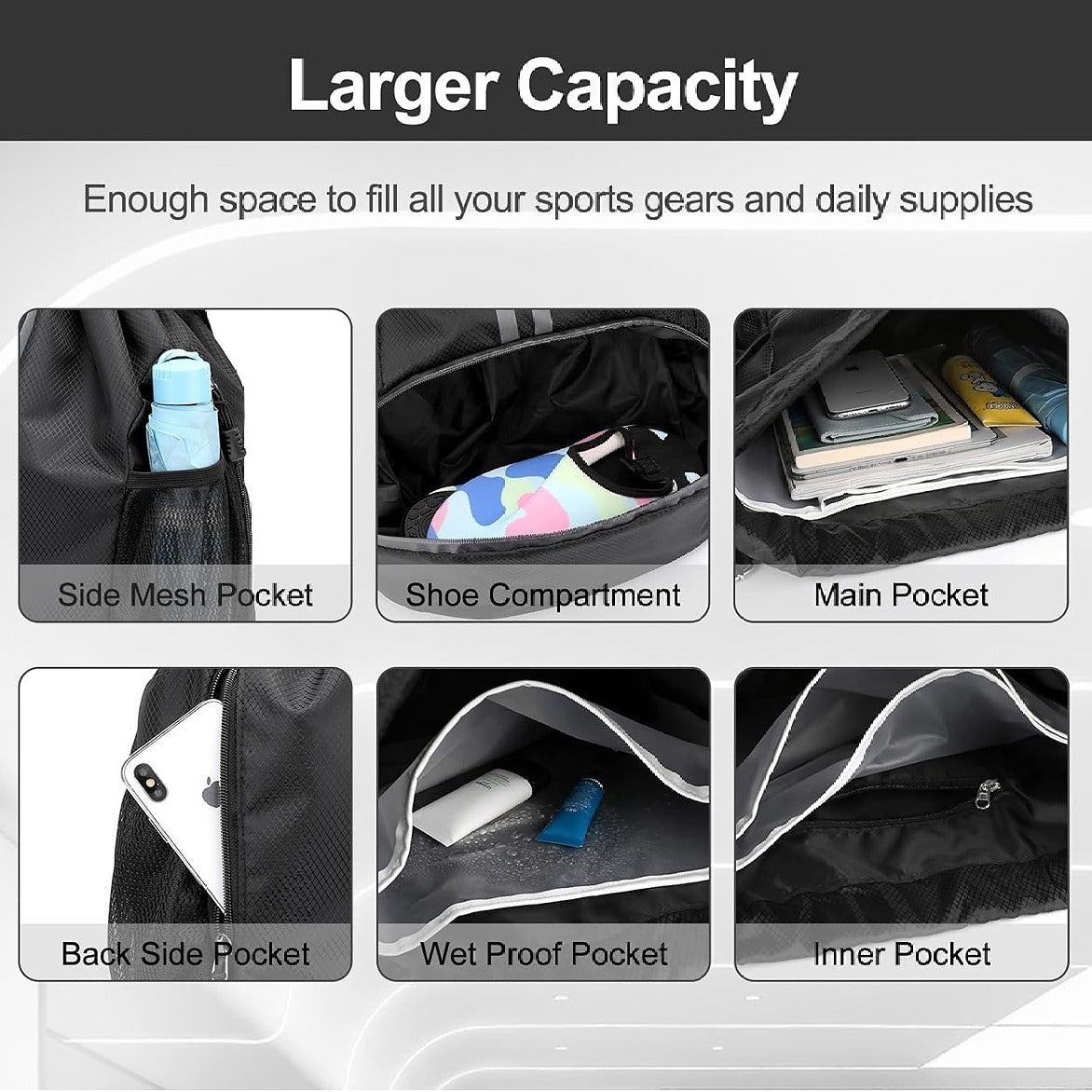 🖤 Premium Drawstring Sports Backpack