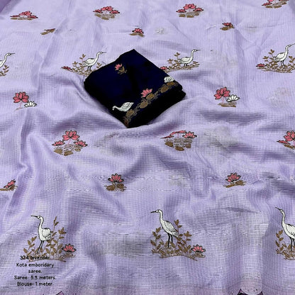 New fancy kota embroidery saree