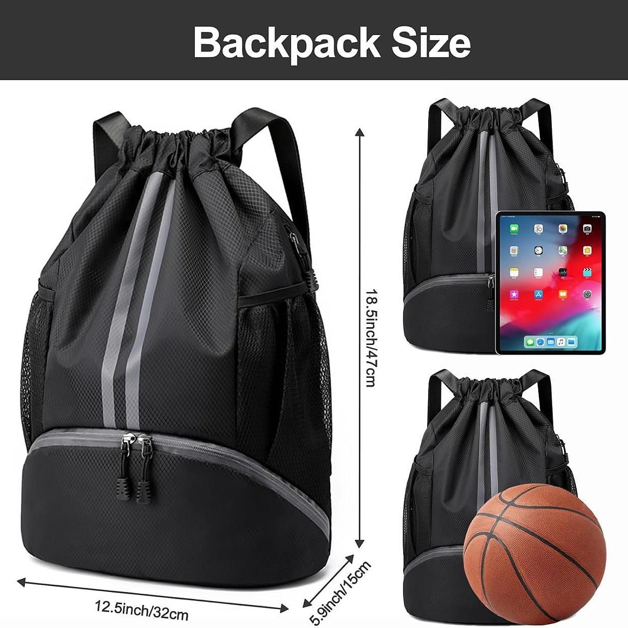🖤 Premium Drawstring Sports Backpack
