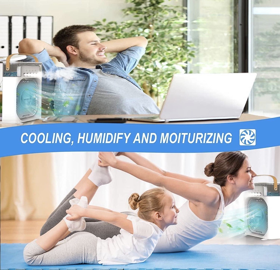 Portable Air Cooler with Mist Fan