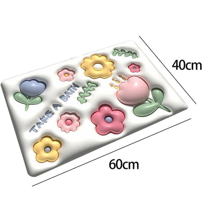 Soft Floral Anti-Slip Bath Mat !