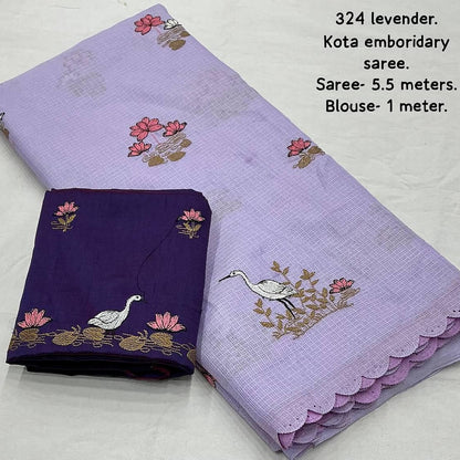 New fancy kota embroidery saree