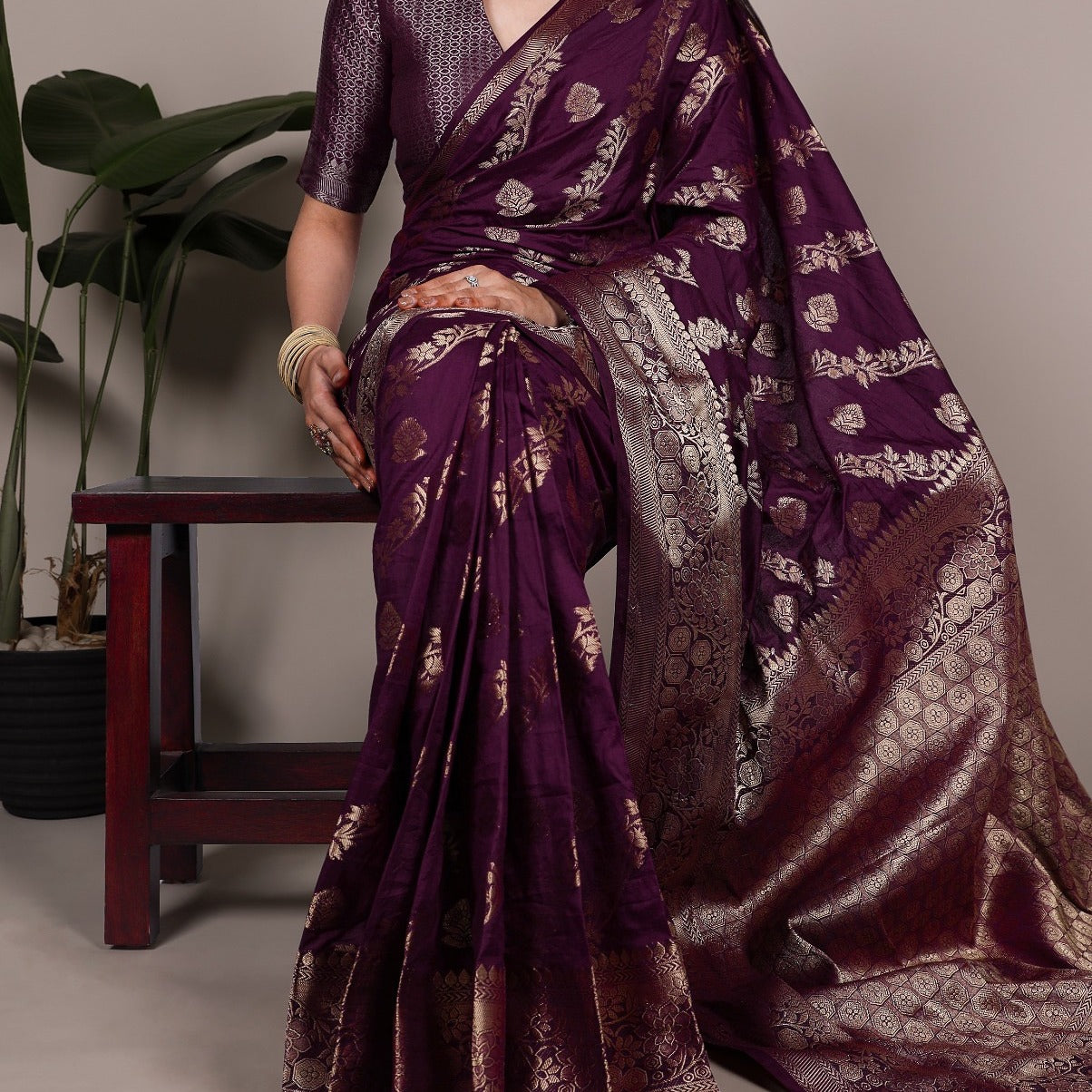 Designed for all-day comfort with a touch of festive finesse—this weaving work nylon saree is a true classic 🌸

✨Price : 980/-