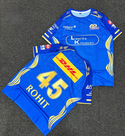 Rohit Round neck Half sleeve MI ipl jersey