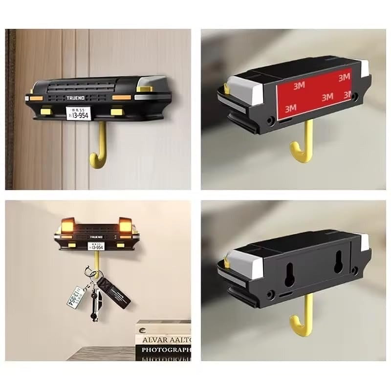 car-shaped wall-mounted key holder with hook