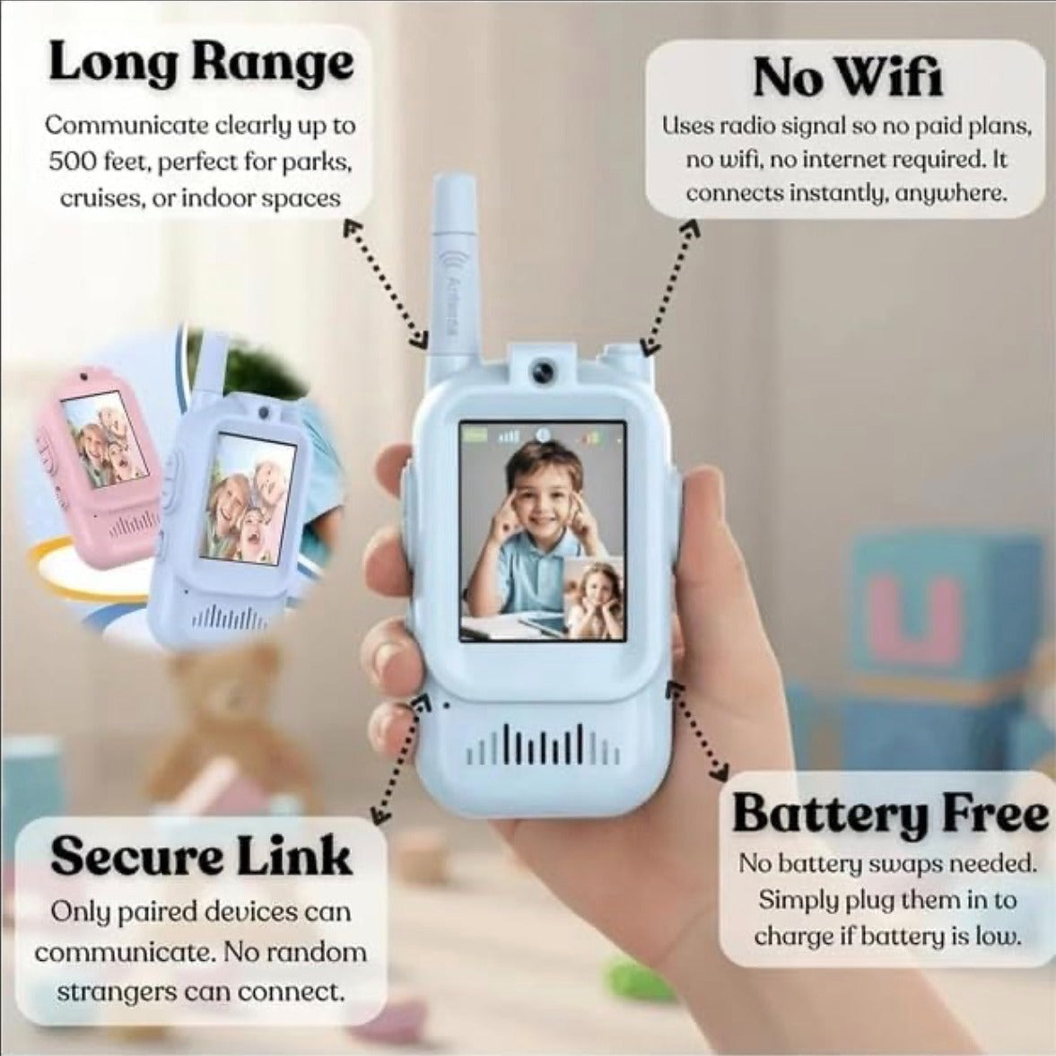 Kids Walkie-Talkie with Screen – Fun & Safe Communication Toy